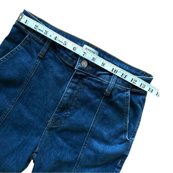 NWT SIMKHAI River Cargo Dark Wash Denim Blue Jeans Size 28 - Picture 7 of 10